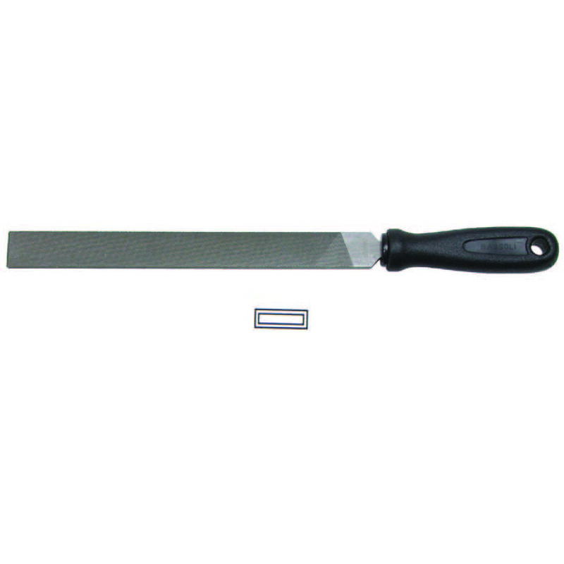 foto del prodotto bassoli lime piatte parallele con manico plastica 10 mm.250 taglio bastardo
