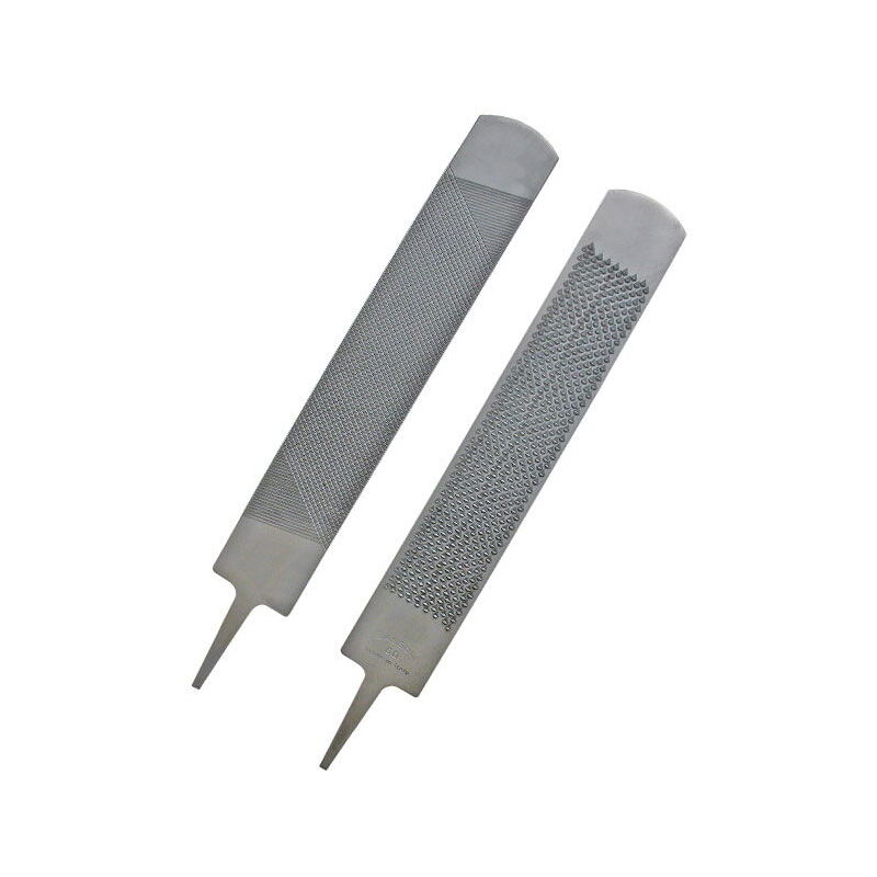 foto del prodotto bassoli raspa 60 mm 14 con un lato lima tipo classico ed un lato raspa raspa 60 mm pi manico in plastica