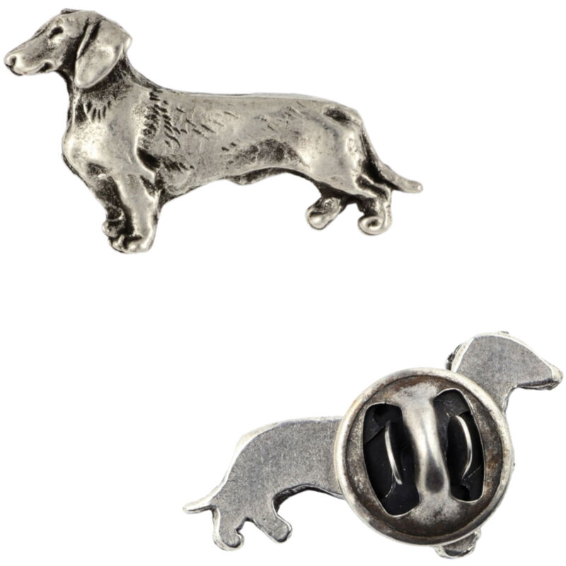foto del prodotto bassotto - spilla per cani placcata in argento, spilla elegante, decorazione per bavero giacca di art-dog