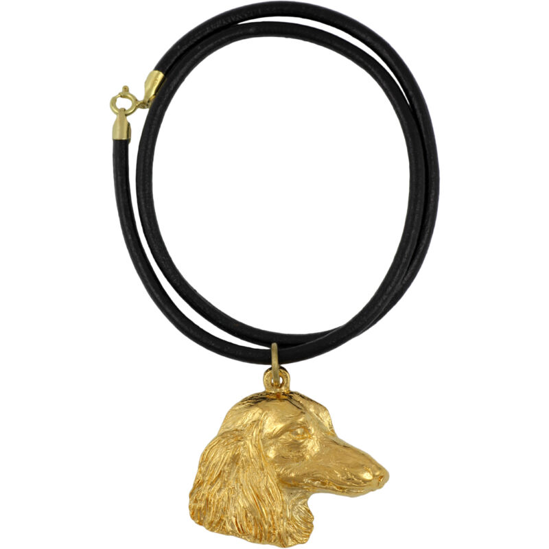 foto del prodotto bassotto una collana con un cane in una scatola regalo, un ciondolo placcato in oro per un amante dei cani, un gioiello impressionante del marchio