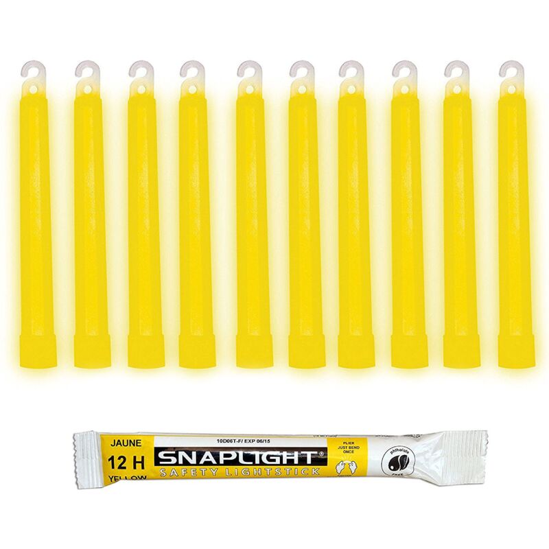 foto del prodotto bastoncini luminosi giallo snaplight glow sticks 15 cm 6 inch light stick ultra luminoso con una durata da 12 ore scatola da 100 pezzi cyalume