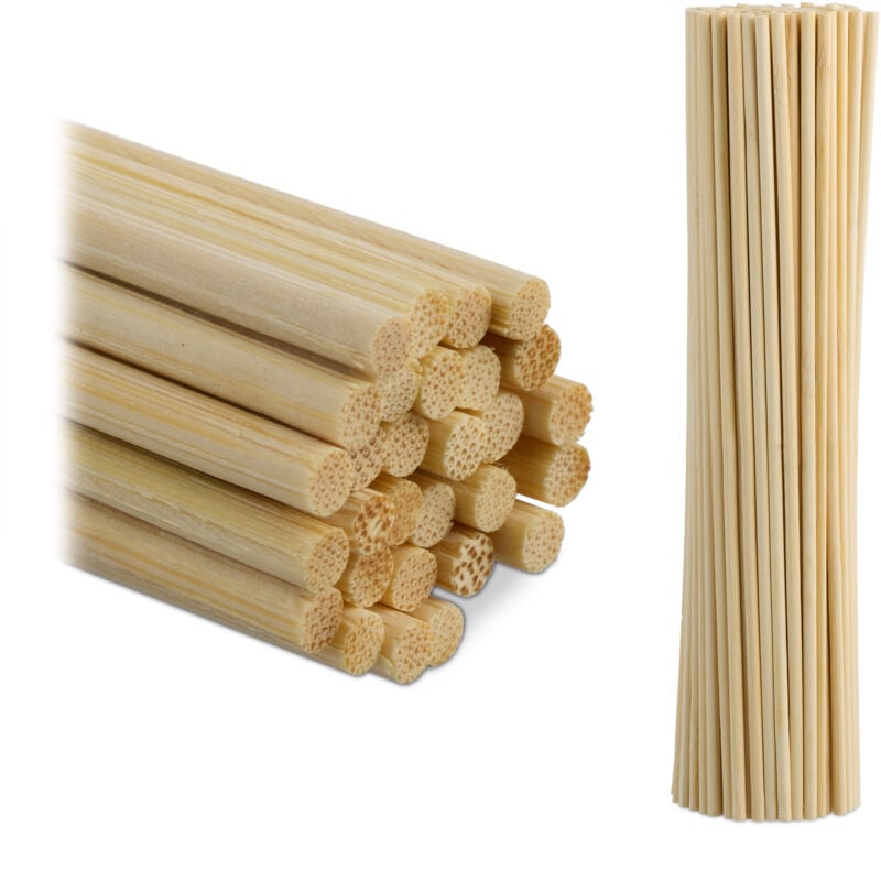foto del prodotto bastoncini per lavoretti fai da te, set da 200 stecche in bamb , l 30 cm, bastoni supporto piante, naturali relaxdays