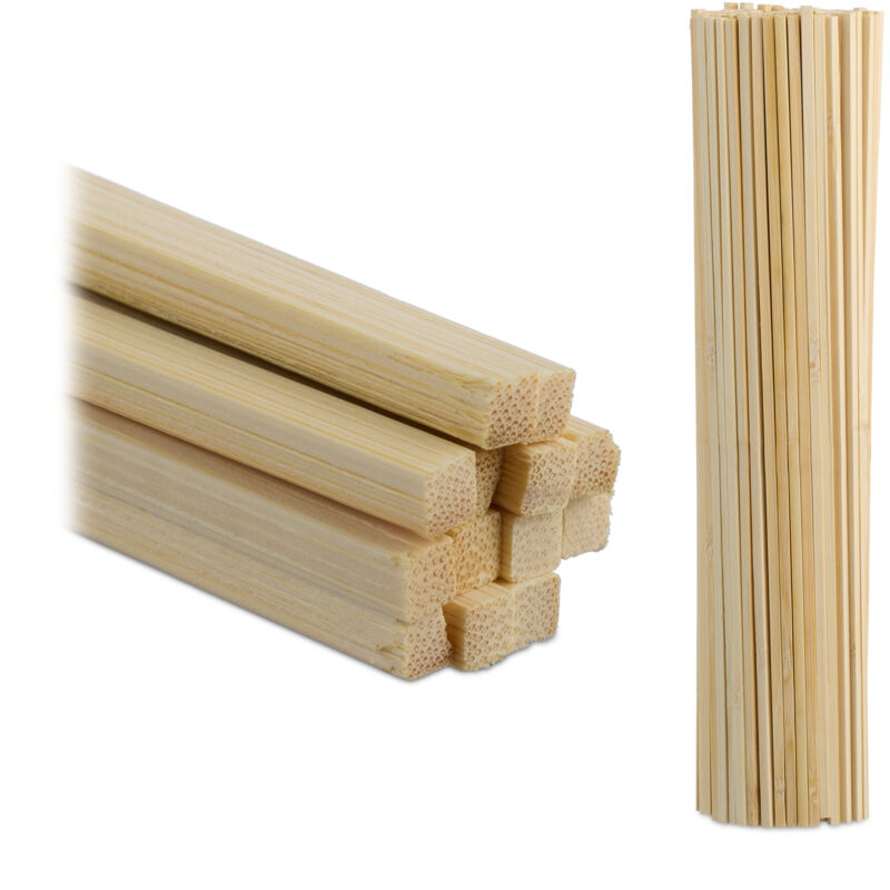 foto del prodotto bastoncini per lavoretti fai da te, set da 200 stecche in bamb , l 30 cm, bastoni supporto piante, naturali relaxdays