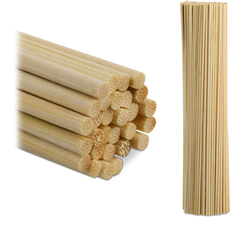 foto del prodotto bastoncini per lavoretti fai da te, set da 500 stecche in bamb , l 30 cm, bastoni supporto piante, naturali relaxdays