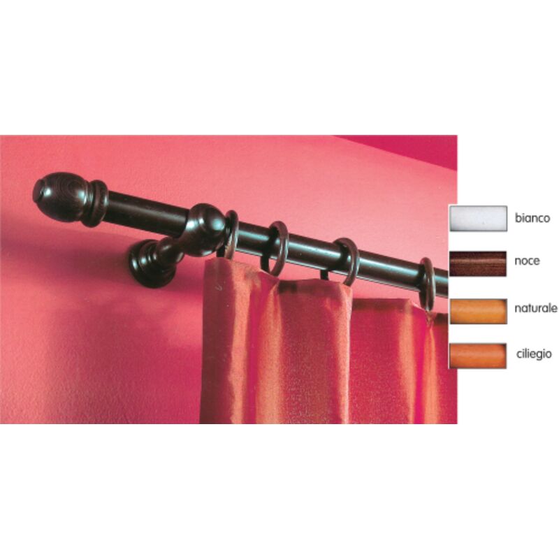 foto del prodotto bastone in legno a strappo per tenda mm 35 noce scuro cm 300 bastoni tende