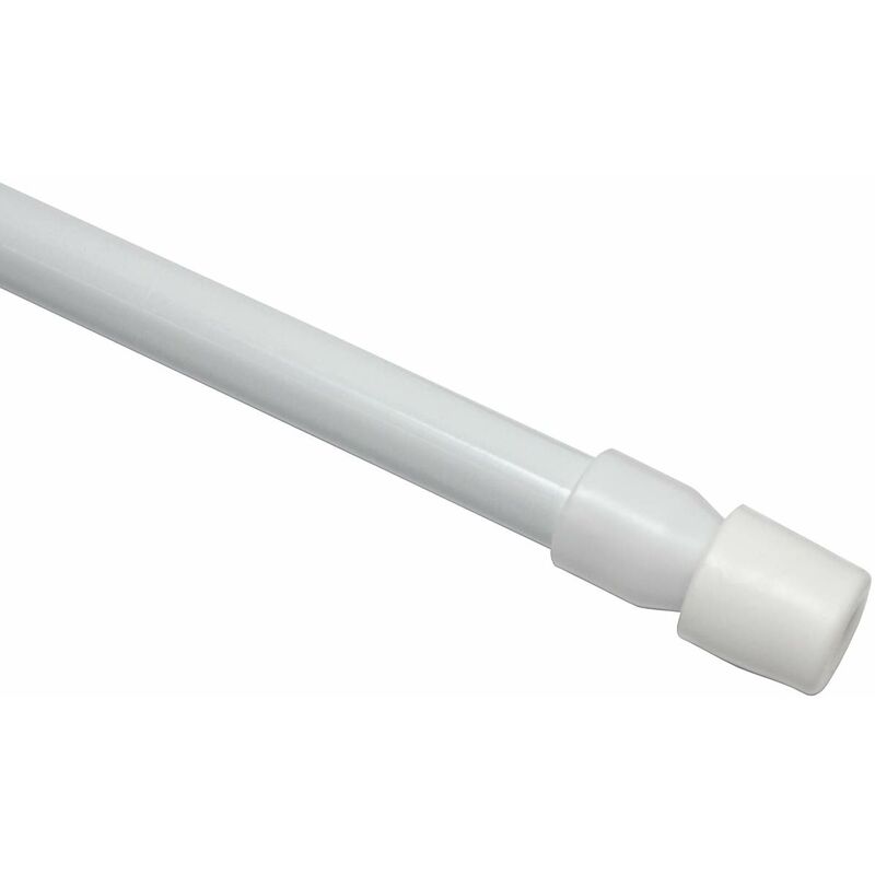 foto del prodotto bastone per tenda a pressione, estensibile, 2 pezzi, fissaggio senza trapano o viti, 8 mm, 35 45 cm, bianco gardinia