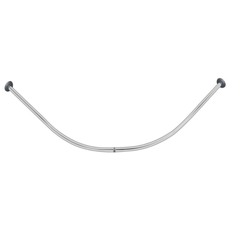 foto del prodotto bastone per tenda doccia curvo universale aste 90x90 cm argento asta per tende arredo bagno