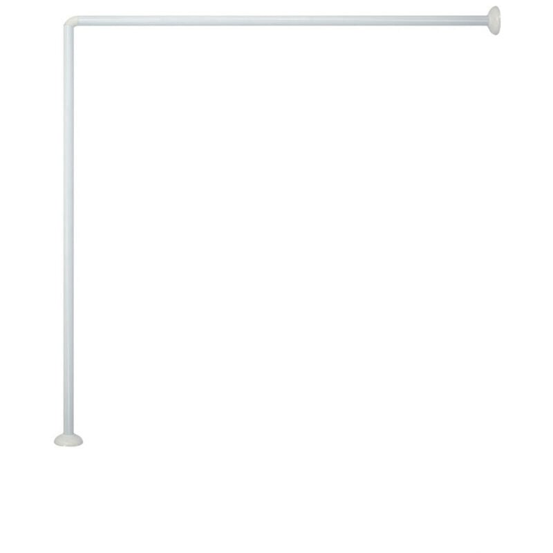 foto del prodotto bastone per tenda doccia universale regolabile angolare con aste 90 cm bianca asta per tende