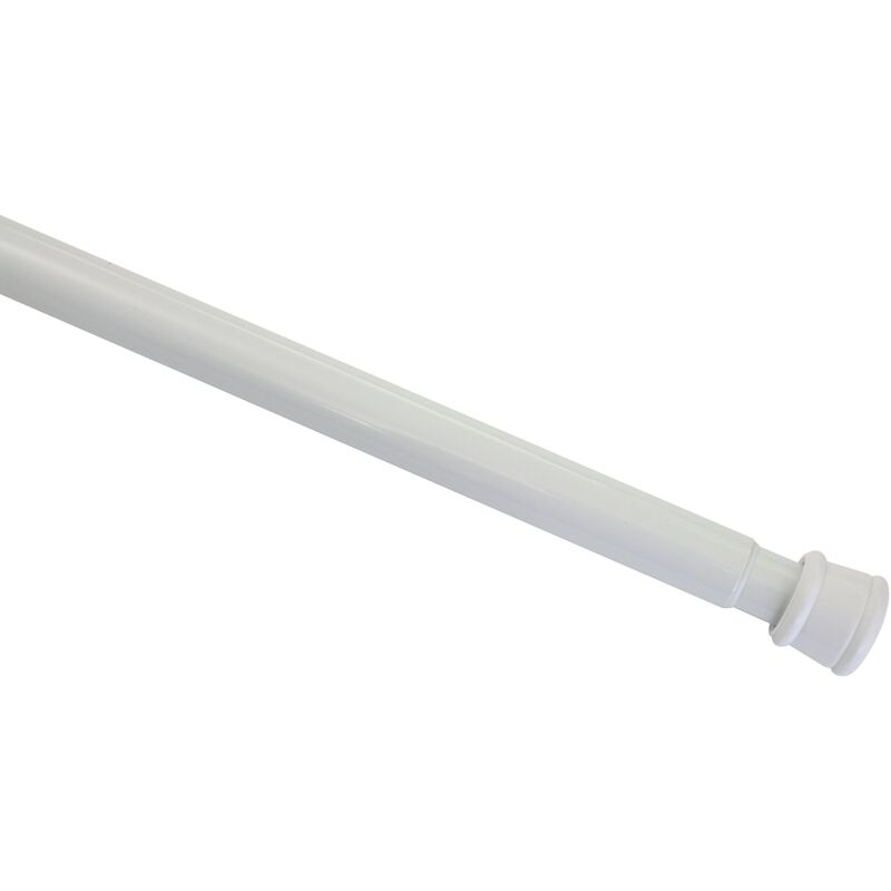 foto del prodotto bastone per tenda estensibile, metallo, fissaggio senza trapano n viti, diametro 23 26 mm, lunghezza 60 100 cm, bianco gardinia