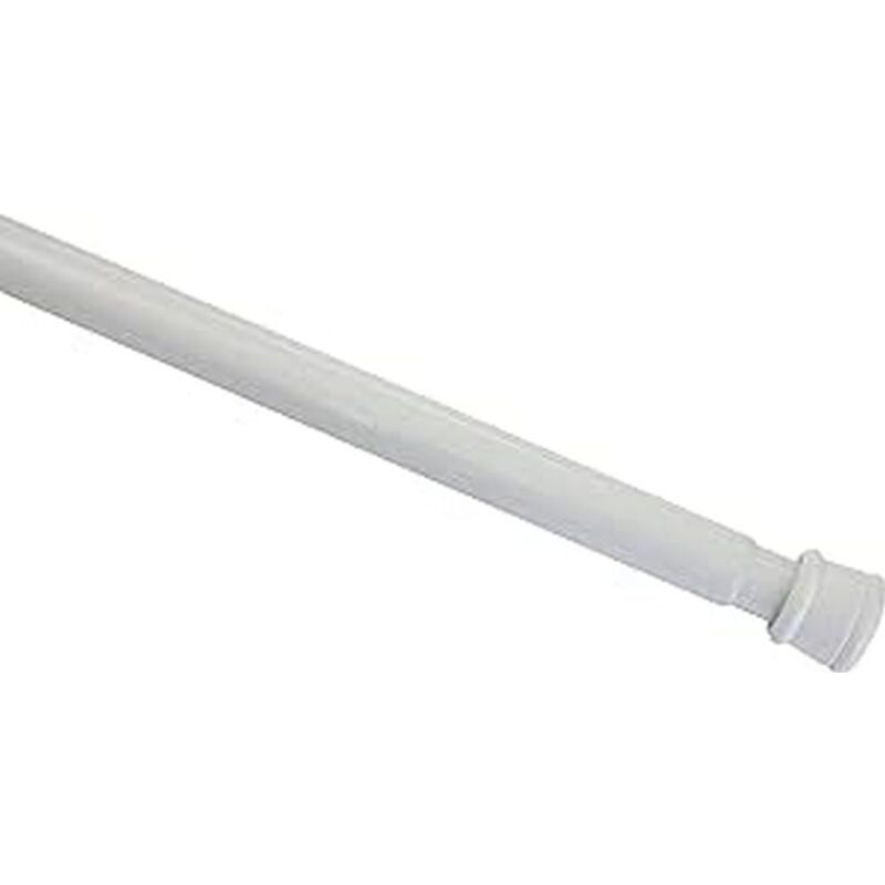 foto del prodotto bastone per tenda estensibile, metallo, fissaggio senza trapano n viti, diametro 23 26 mm, lunghezza 90 140 cm, bianco gardinia