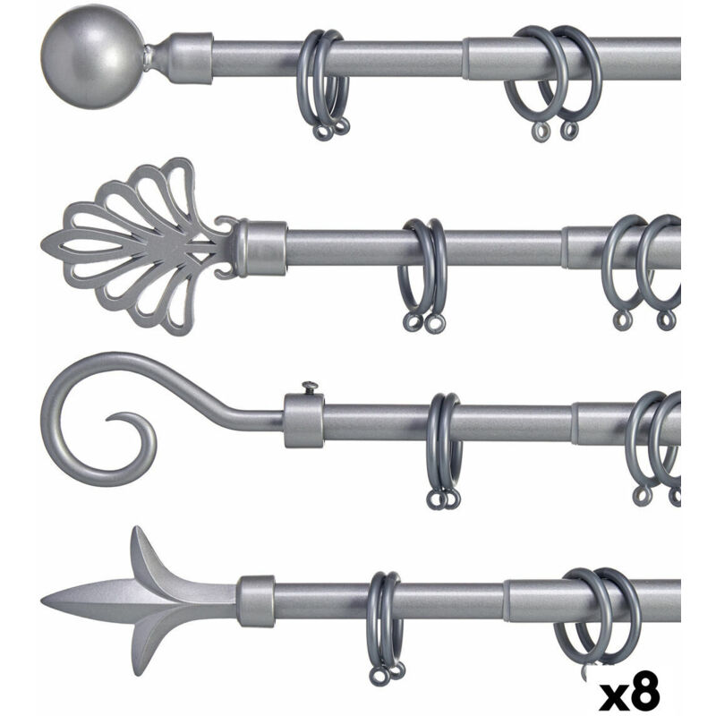 foto del prodotto bastone per tende estensibile argentato ferro 5 x 178 x 5 cm 8 unit 