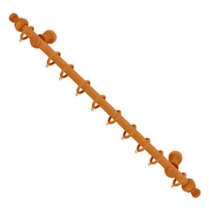 immagine 0 del prodotto bastone per tende in legno completo 1,20 metri x 12 mm. teak