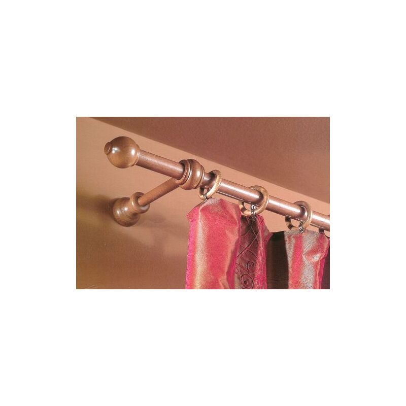 foto del prodotto bastone tenda a strappo legno bianco 23 mm lunghezza 180 cm con supporti 15 cm