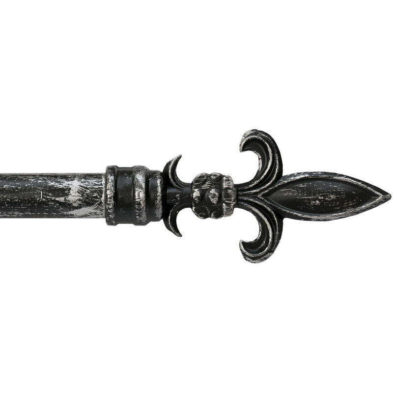 foto del prodotto bastone tenda ferro estendibile 160 300 a muro asta scorritenda binario anelli staffe viti nero argento
