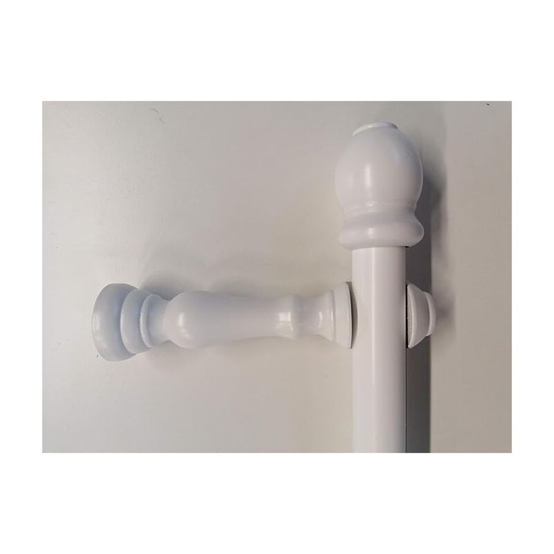 foto del prodotto bastone tenda movimento a corda, in legno diametro 35 mm, completo di tutti gli accessori, color bianco 200 cm tendaggimania