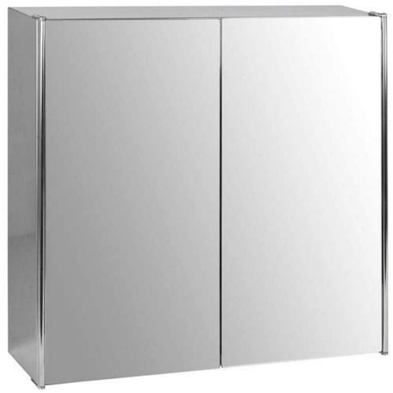 foto del prodotto bath vida tiano armadietto da bagno con doppia anta a specchio, montaggio a parete, in acciaio inox, moderno