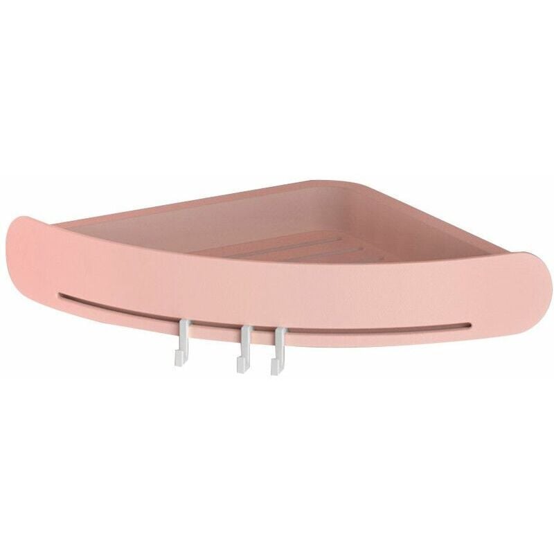 foto del prodotto bathroom triangle shower shelf corner bathtub storage rack pink