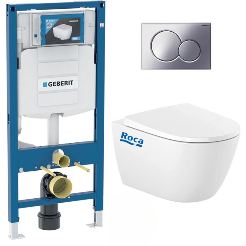 foto del prodotto bati geberit duofix up320 confezione per wc vaso roca senza flangia sedile soft close coperchio cromato gebona n de 