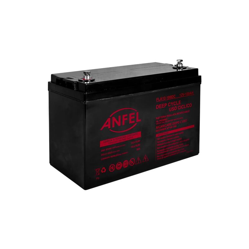 foto del prodotto batteria 12v 100ah ciclica ricaricabile agm deep cycle solare camper barca nautica ups sicurezza veicoli elettrici impianti fotovoltaici scarica lenta