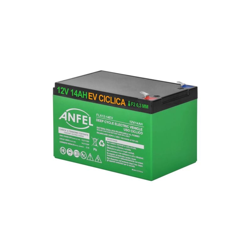 foto del prodotto batteria 12v 14ah ciclica ricaricabile agm deep cycle solare camper barca nautica ups sicurezza veicoli elettrici impianti fotovoltaici scarica lenta