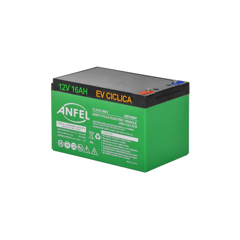 foto del prodotto batteria 12v 16ah ciclica ricaricabile agm deep cycle solare camper barca nautica ups sicurezza veicoli elettrici impianti fotovoltaici scarica lenta
