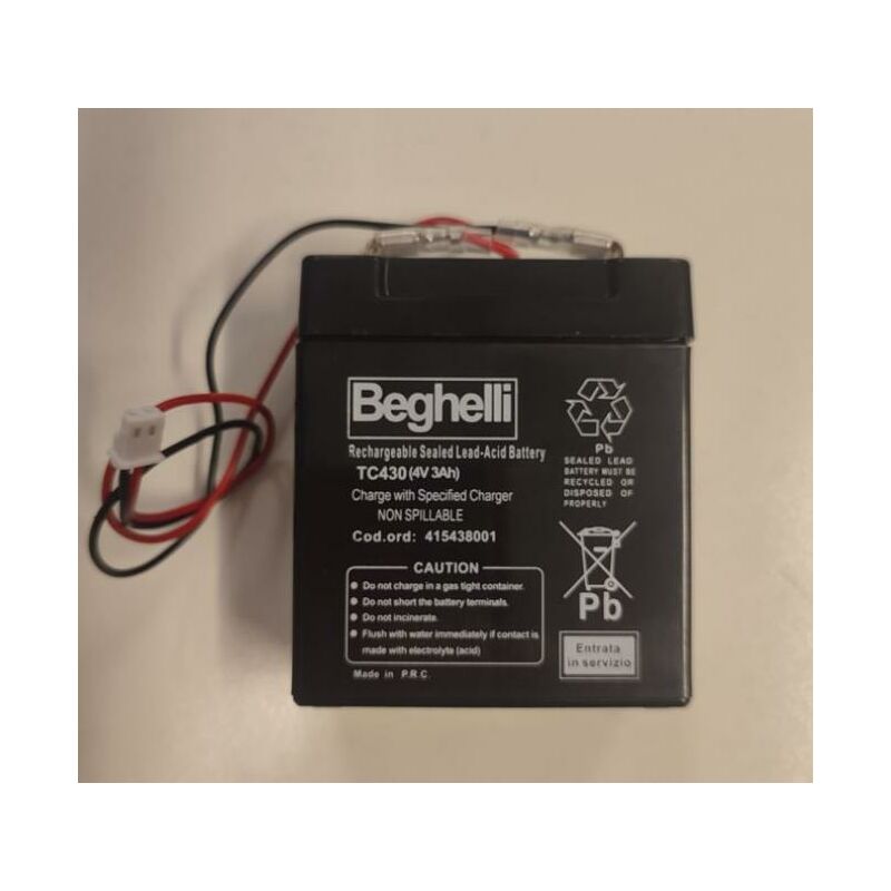 foto del prodotto batteria 4v 3ah beghelli 415438001