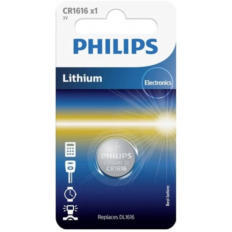 foto del prodotto batteria a bottone cr 1616 3 v 1 pz. litio minicells - philips