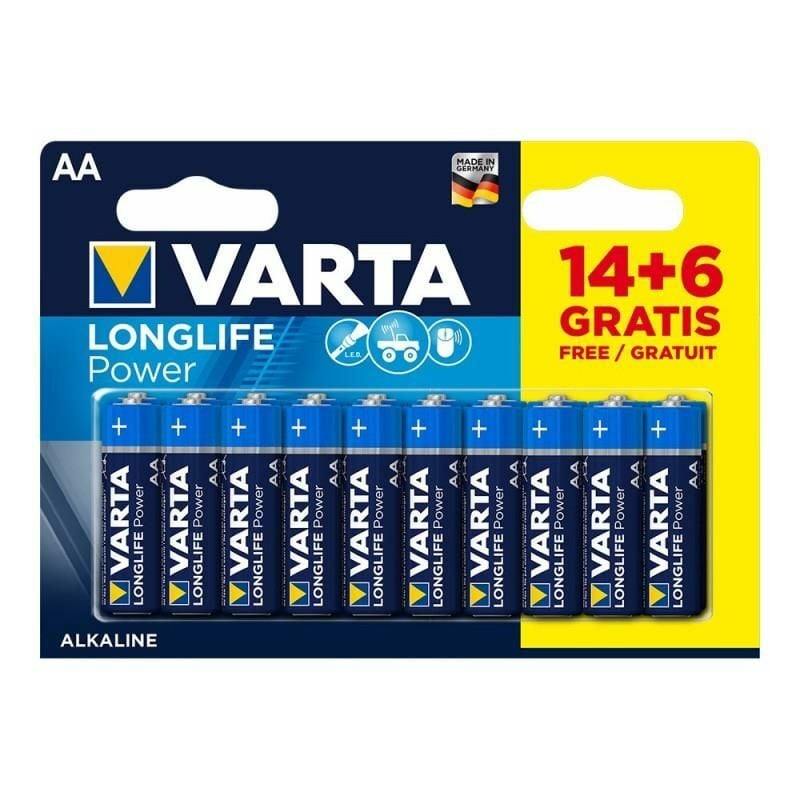 foto del prodotto batteria aa varta longlife power alcaline pack 20 unit ,5x50,5 mm