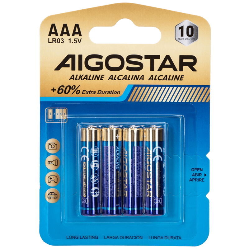 foto del prodotto batteria aigostar 1,5v aaa ministilo alcalina confezione da 4 pile