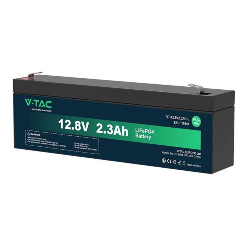 foto del prodotto batteria al litio 12.8v 2.3ah t2 per allarmi, videosorveglianza, ups 1783560mm ip55 v tac