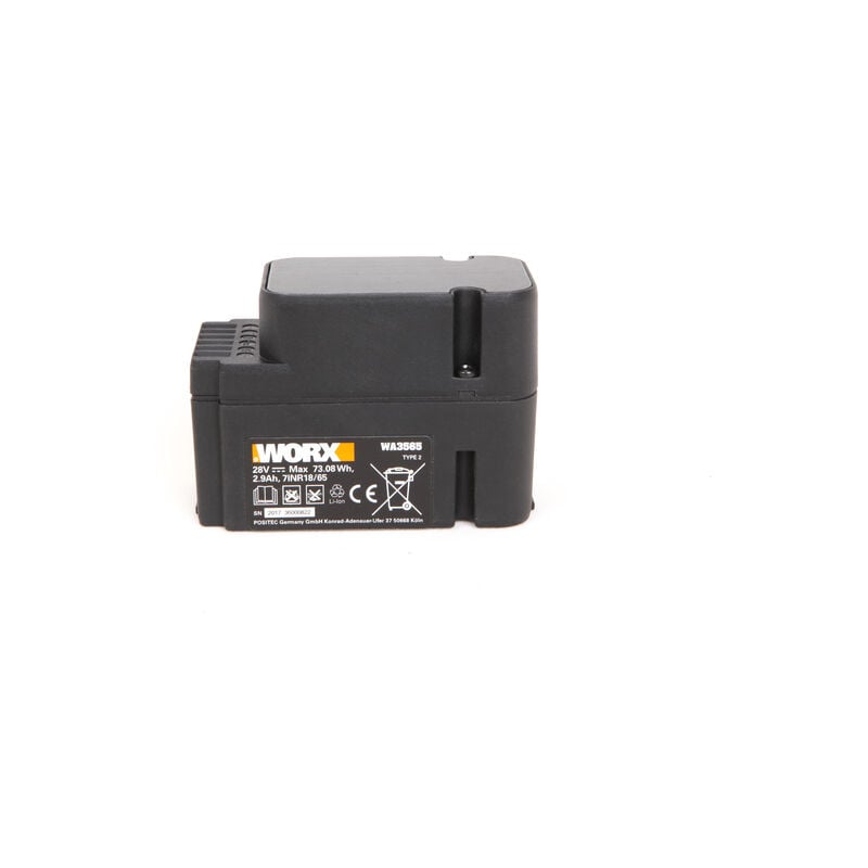 foto del prodotto batteria al litio 2.9 ah 28 v wa3565 originale worx robot rasaerba wg798e