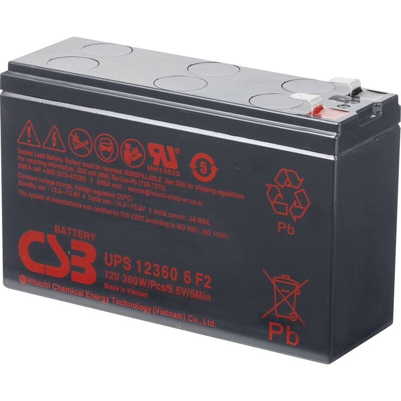 foto del prodotto batteria al piombo 12v 6,5ah ups 123606f2f1 csb