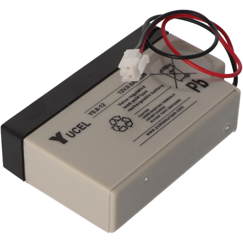 foto del prodotto batteria al piombo ermetica 12v 0,8ah con connettore jst yuasa yucel y0.8 12