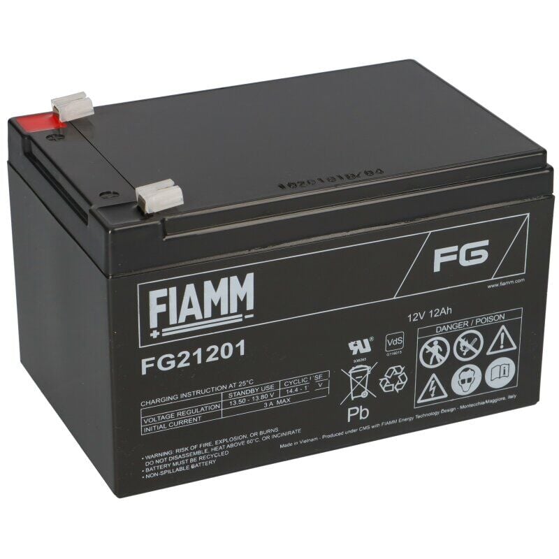 foto del prodotto batteria al piombo ermetica 12v 12ah fiamm fg21201