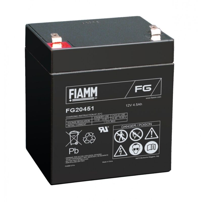 foto del prodotto batteria al piombo ermetica 12v 4,5ah fiamm fg20451