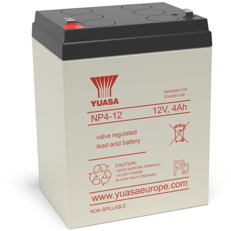 foto del prodotto batteria al piombo ermetica 12v 4ah yuasa np4 12
