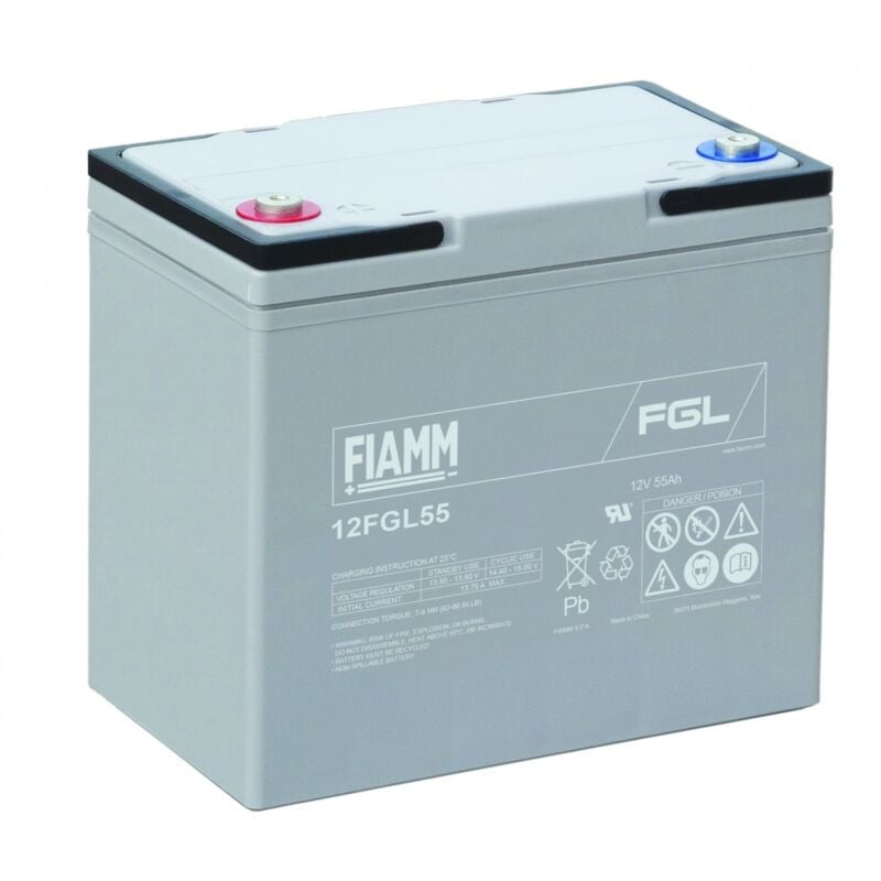 foto del prodotto batteria al piombo ermetica 12v 55ah fiamm 12fgl55