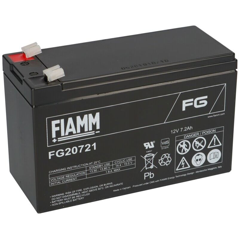 foto del prodotto batteria al piombo ermetica 12v 7,2ah fiamm fg20721