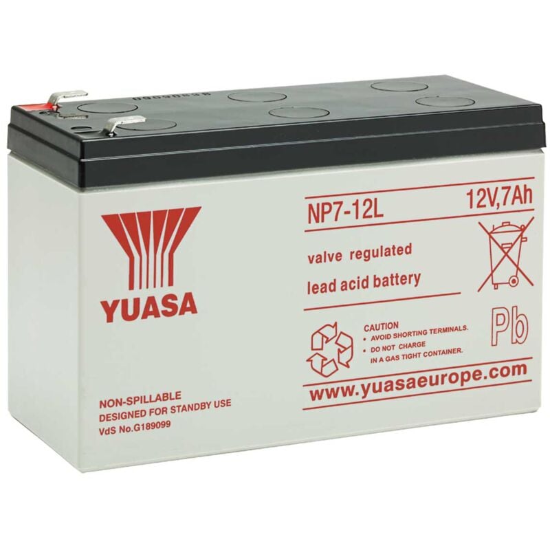 foto del prodotto batteria al piombo ermetica 12v 7ah con faston 6,35mm yuasa np7 12l