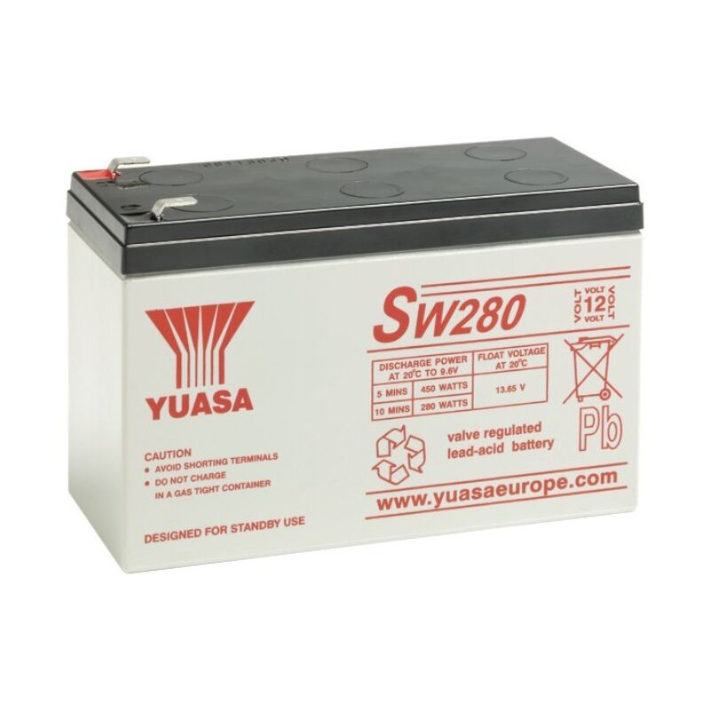 foto del prodotto batteria al piombo ermetica 12v 7ah con faston 6,35mm yuasa sw280