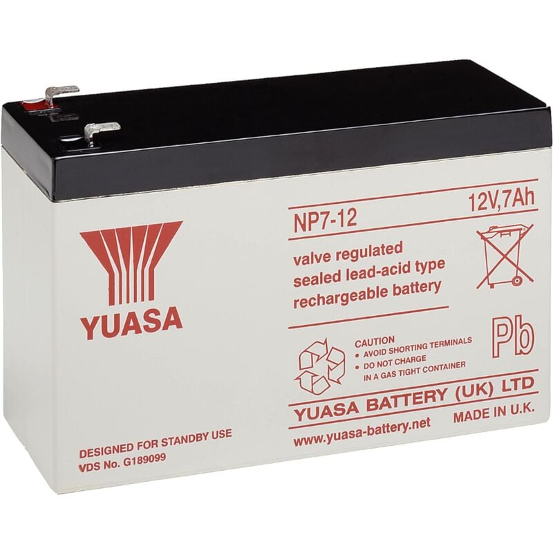 foto del prodotto batteria al piombo ermetica 12v 7ah yuasa np7 12