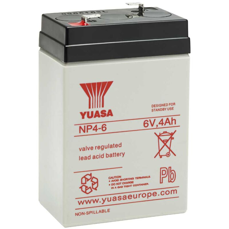 foto del prodotto batteria al piombo ermetica 6v 4ah yuasa np4 6