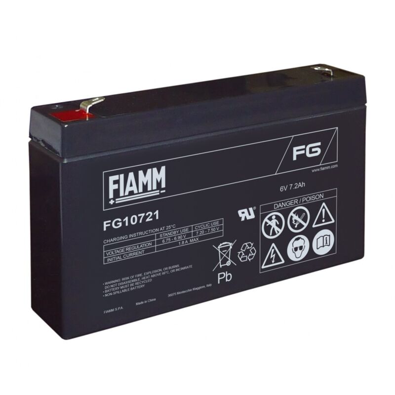 foto del prodotto batteria al piombo ermetica 6v 7,2ah fiamm fg10721