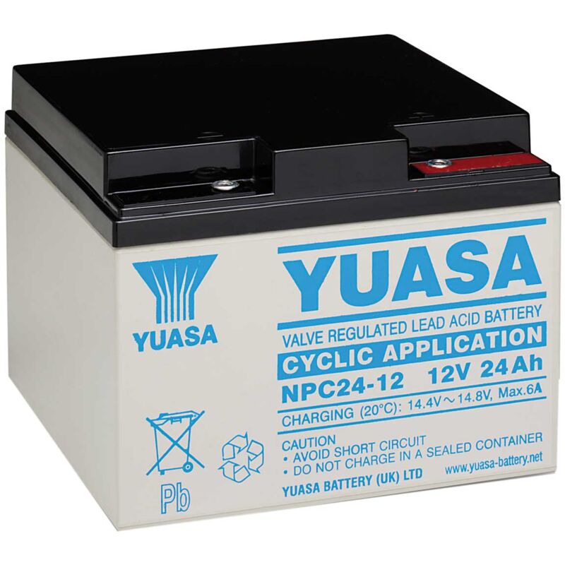 foto del prodotto batteria al piombo ermetica uso ciclico 12v 24ah yuasa npc24 12