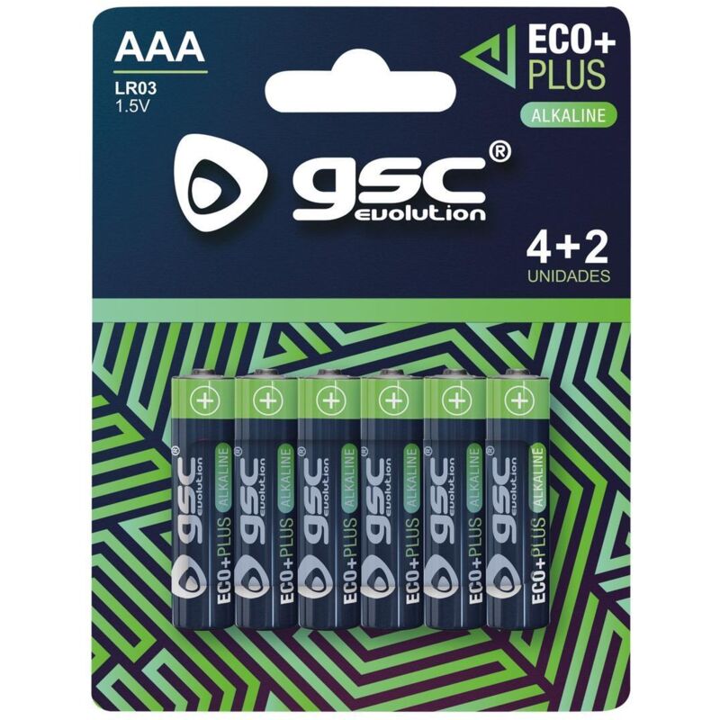 foto del prodotto batteria alcalina gsc ecoplus lr03 aaa confezione da 6 unità