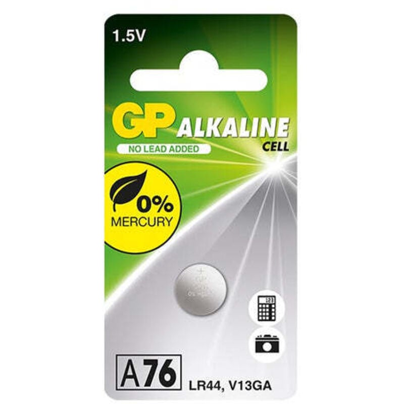 foto del prodotto batteria alcalinica per orologio 1,5 v a76, lr44, ag13 10 pezzi gp a76 sz