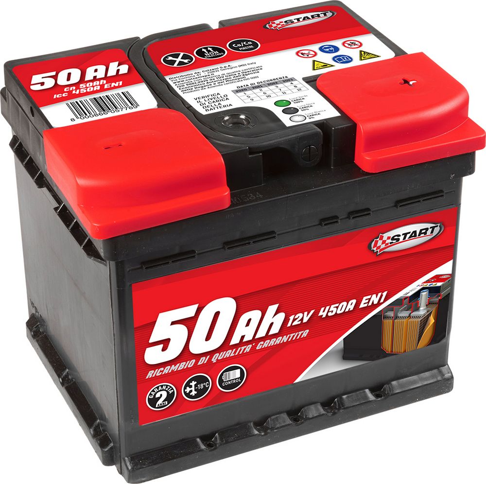 foto del prodotto batteria auto 50ah 12v 450a polo positivo destro casetta l1