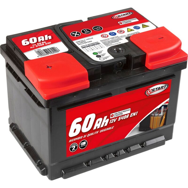 foto del prodotto batteria auto 60ah 12v 540a polo positivo sinistro cassetta l2