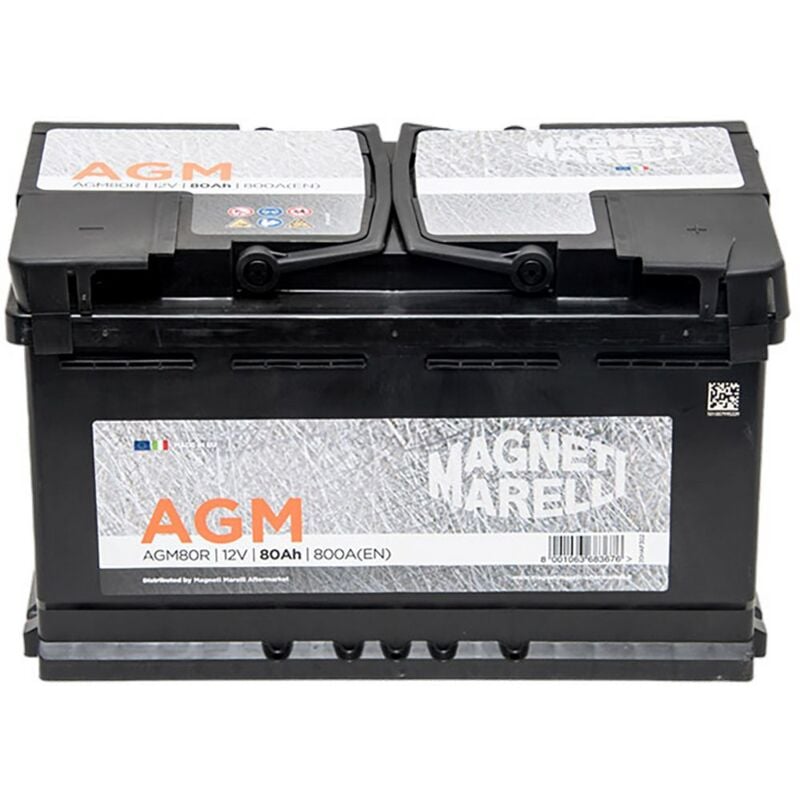 foto del prodotto batteria auto 80 ah con tecnologia agm, batteria auto start e stop l04 12v 80ah 800a b13 con maniglie ricambi auto