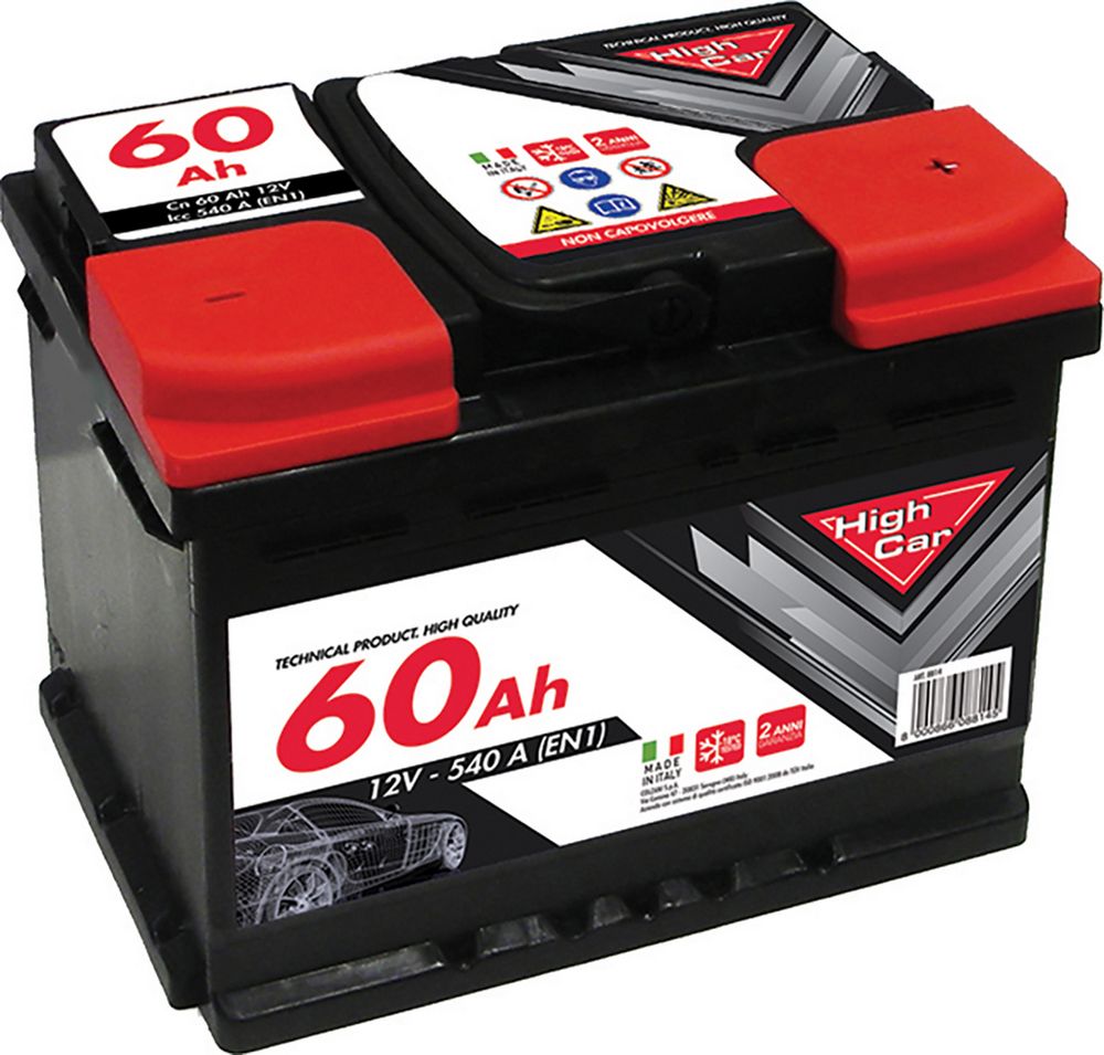 foto del prodotto batteria auto da 60ah 540a 12v polo positivo destro cassetta l2.